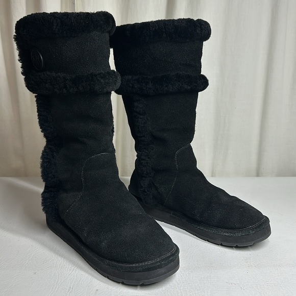 Michael Kors Black Suede and Fur Mid Calf Boot, 6M - Picture 2 of 7